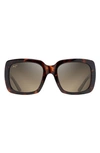 Maui Jim Polarized Oversized Square Sunglasses, 55mm In Tortoise/brown Polarized Gradient