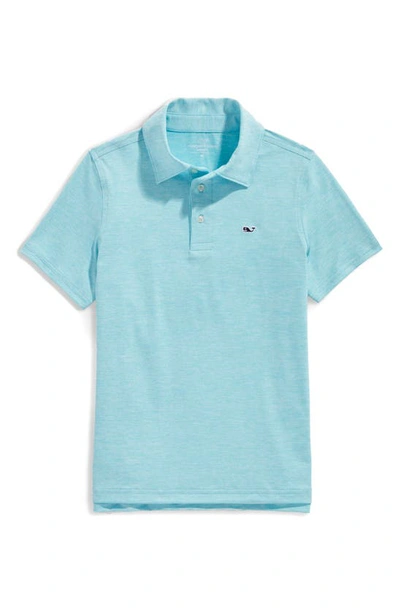 Vineyard Vines Kids' St. Jean Stripe Sankaty Performance Polo In Turquoise