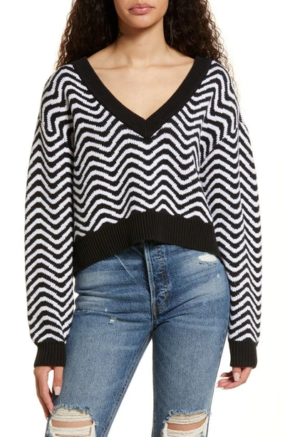 Pacsun Intarsia V-neck Sweater In Black