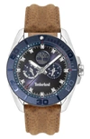 Timberland Brown Leather Watch In Wheat