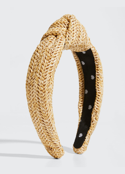 Lele Sadoughi Knotted Raffia Headband In Natural