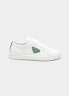 Prada Triangle-logo Low-top Sneakers In Biancoman