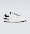Lanvin Perforated-panel Leather Sneakers In White Black
