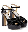 Jimmy Choo Heloise 120 Platform Sandals In Nappa Leather In Black