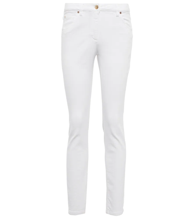 Brunello Cucinelli Mid-rise Slim Jeans In White