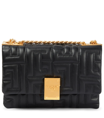 Balmain 1945 Small Leather Shoulder Bag In Black