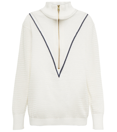 Varley Tennis Calva Cotton Sweater In White