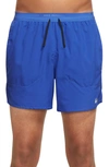 Nike Dri-fit Stride 5-inch Running Shorts In Game Royal/black/reflective Silver
