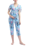 KIMI AND KAI DAYA FLORAL MATERNITY/NURSING PAJAMAS