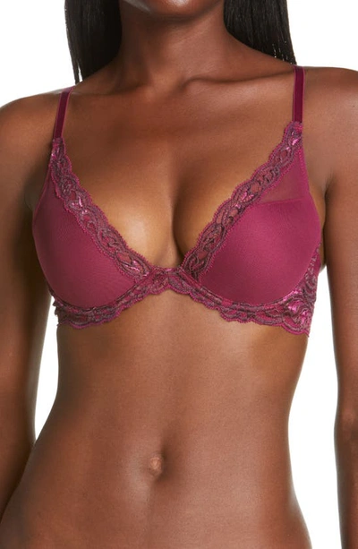 Natori Feathers Underwire Contour Bra In Pure Violet/ Bright Violet