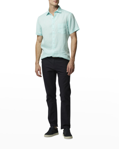 Rodd & Gunn Ellerslie Short Sleeve Linen Button-up Shirt In Spearmint