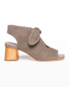 Bernardo Lizzie Suede Knot Zip Sandals In Dusk