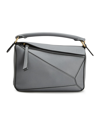 Loewe Puzzle Calfskin Small Satchel In Asphalt Grey