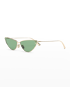 Dior Dramatic Metal Cat-eye Sunglasses In 10n Shiny Gold