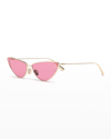 Dior Dramatic Metal Cat-eye Sunglasses In 10s Shiny Gold Dh