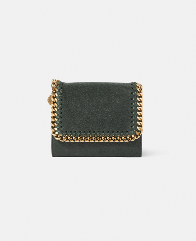 Stella Mccartney Falabella Small Flap Wallet In Pine Green