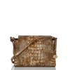 Brahmin Hillary Croc Embossed Leather Crossbody Bag In Cashew