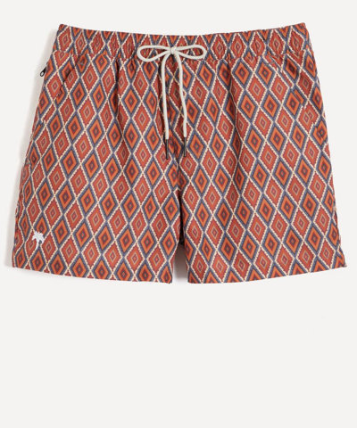 Oas Bohemia Diamond Swim Shorts In Rust