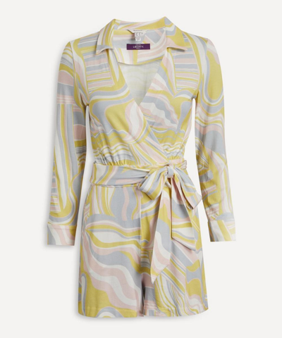 Gant Liberty Printed Wrap Playsuit In Pink