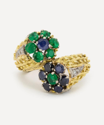 Kojis 18ct Gold 1970s Emerald And Sapphire Ring
