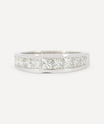 Kojis 14ct White Gold Princess Cut Diamond Band Ring