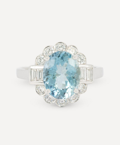 Kojis 18ct White Gold Aquamarine Cluster Ring
