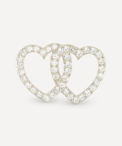 Kojis Platinum 1940s Diamond Sweetheart Brooch