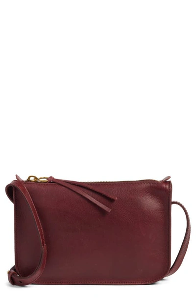 Madewell The Simple Leather Crossbody Bag In Dark Cabernet