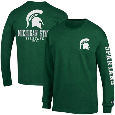 CHAMPION CHAMPION GREEN MICHIGAN STATE SPARTANS TEAM STACK LONG SLEEVE T-SHIRT