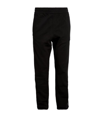 Moncler Reflective-zigzag Cotton-jersey Track Pants In Diamond Black