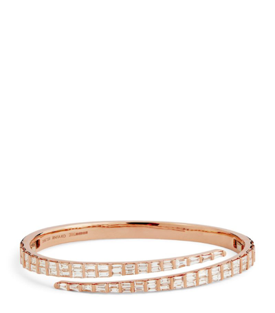 Anita Ko Rose Gold And Diamond Coil Bangle In Pink