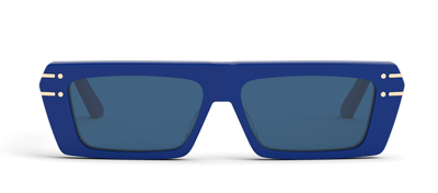 Dior Signature S2u 90v Flat Top Sunglasses In Blue | ModeSens