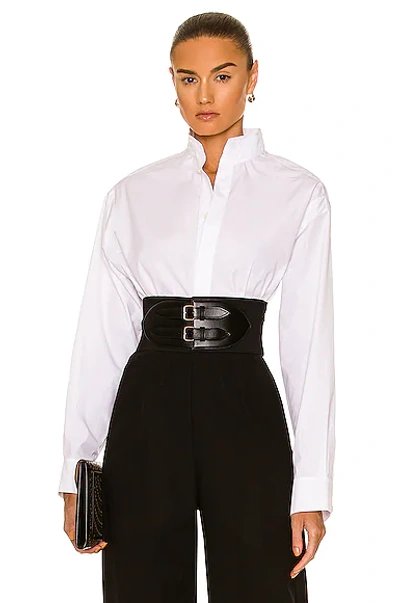 Alaïa Belted Cotton Skirt In Noir