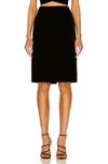 Saint Laurent Satin Laque Skirt In Noir