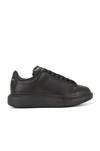 Alexander Mcqueen Black Sneakers With Logo Lettering On The Rear And Oversize Rubber Sole In Leather In Black