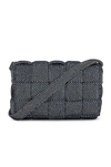 Bottega Veneta Small Cassette Crossbody Bag In Indigo & Gold