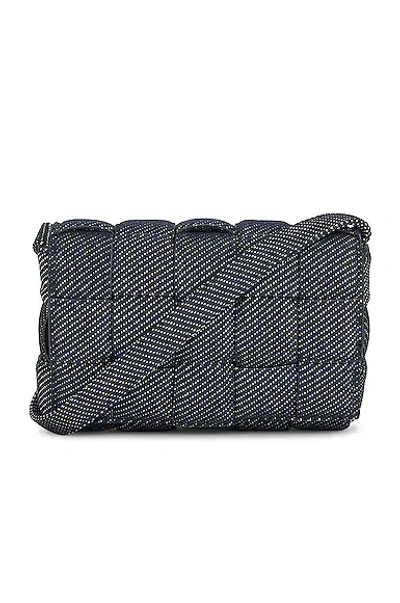 Bottega Veneta Small Cassette Crossbody Bag In Indigo & Gold