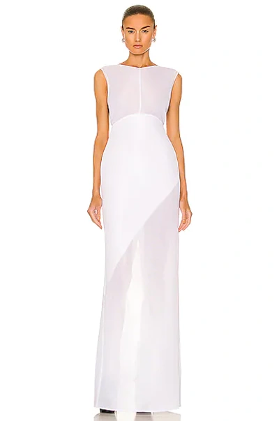 Peter Do Open Back Gown In White