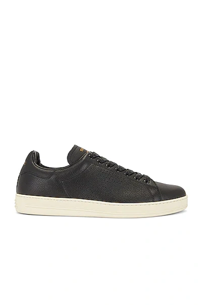 Tom Ford Warwick Logo Perforated Low-top Sneakers In Black