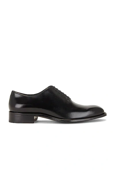 Tom Ford Burnished Leather Lace Up In Black