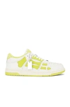 Amiri Skel-top Neon Colour-block Leather Sneakers In White