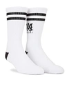 Amiri Ribbed Logo Athletic Socks In Black