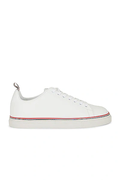 Thom Browne Tricolour-stripe Leather Trainers In White