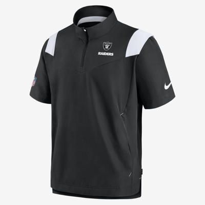 Nike Men's Sideline Coach Lockup (nfl Las Vegas Raiders) Short-sleeve Jacket In Black