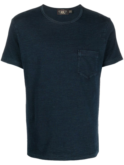 Ralph Lauren Rrl Patch-pocket Short-sleeve T-shirt In Blue