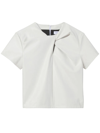 Proenza Schouler White Label Twisted Short Sleeve Faux Leather Top In Off White