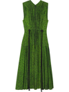 Proenza Schouler Leopard-print Crepe De Chine Midi Dress In Green Multi