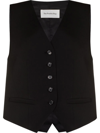 The Frankie Shop Gelso Grain De Poudre And Satin Vest In Black