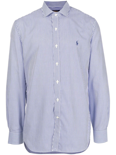Polo Ralph Lauren Pinstriped Button-down Shirt In Blue