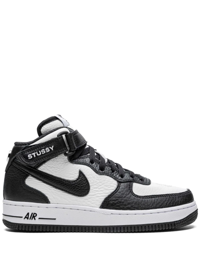 Nike X Stussy Air Force 1 Mid Sneakers In White